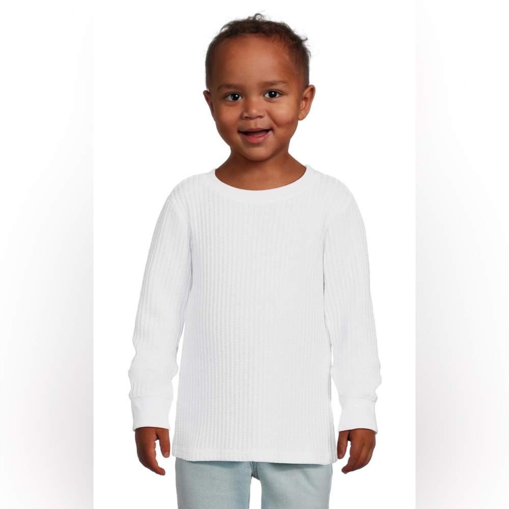Garanimals 4T Boys White Waffle Knit Thermal Long Sleeve Shirt NWOT